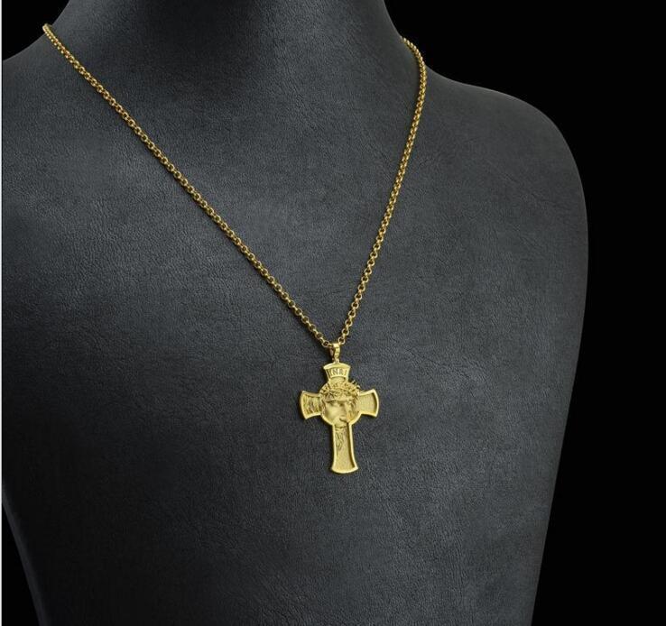 Cross necklace leather rope