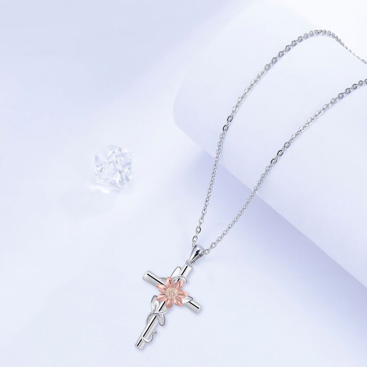 Sunflower Cross Necklace