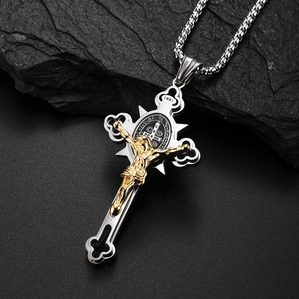 Cross Necklace Three-dimensional Cross Trendy Pendant