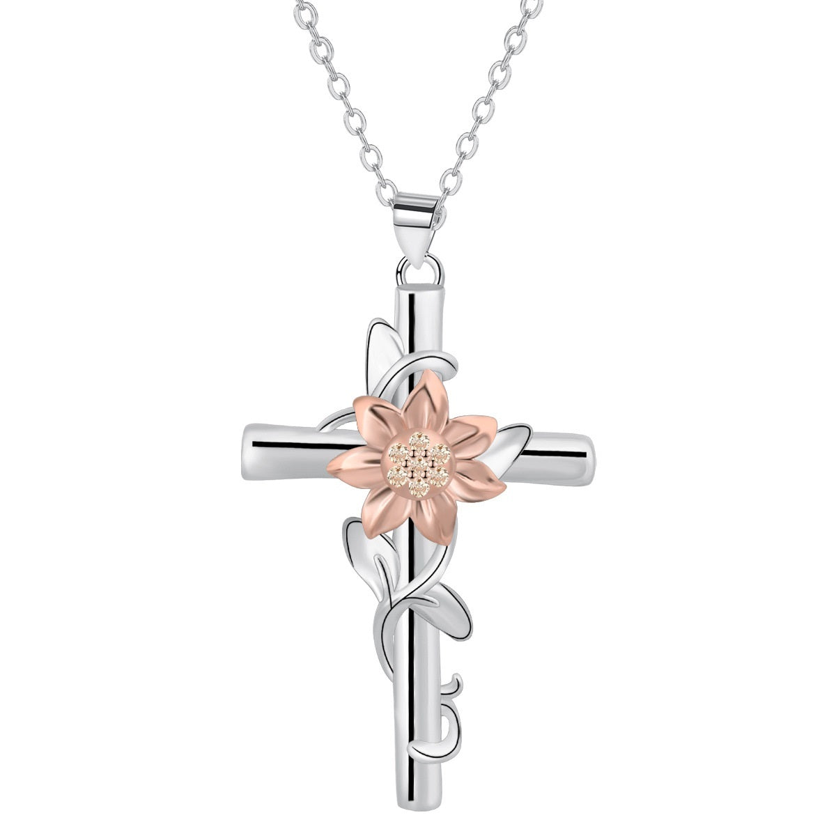 Sunflower Cross Necklace
