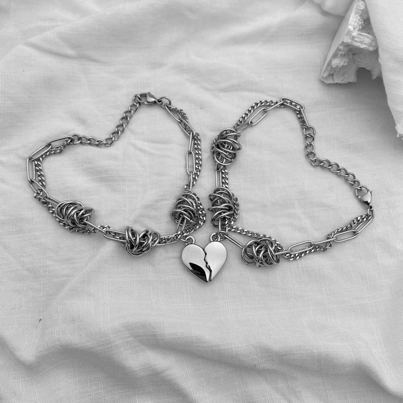 Heartbreaking Girls Attracting Magnets A Pair Of Couple Bracelets